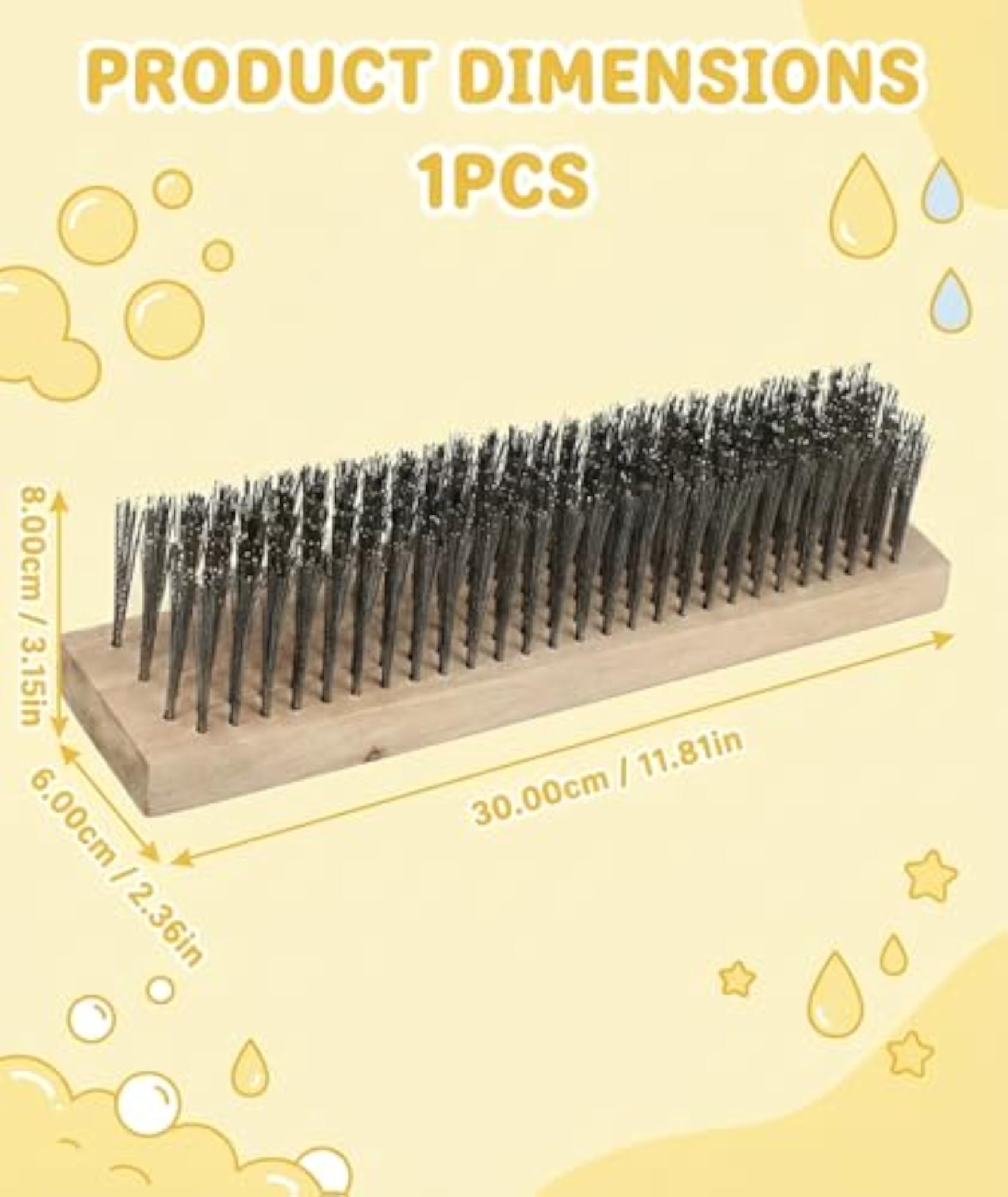 Steel Brush for Cleaning Outdoor Concrete Driveways